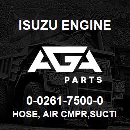 0-0261-7500-0 Isuzu Diesel HOSE, AIR CMPR,SUCTION | AGA Parts
