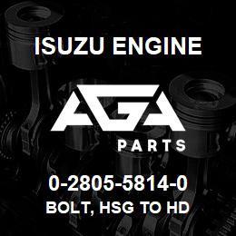 0-2805-5814-0 Isuzu Diesel BOLT, HSG TO HD | AGA Parts