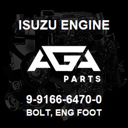 9-9166-6470-0 Isuzu Diesel BOLT, ENG FOOT | AGA Parts