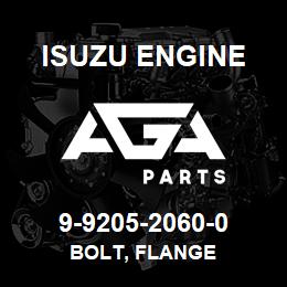 9-9205-2060-0 Isuzu Diesel BOLT, FLANGE | AGA Parts