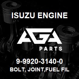 9-9920-3140-0 Isuzu Diesel BOLT, JOINT,FUEL FILTER | AGA Parts