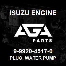 9-9920-4517-0 Isuzu Diesel PLUG, WATER PUMP | AGA Parts