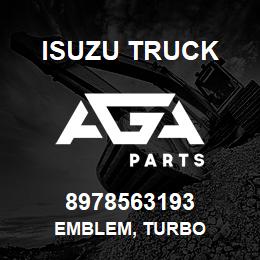 8978563193 Isuzu Truck EMBLEM, TURBO | AGA Parts