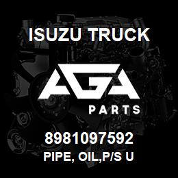 8981097592 Isuzu Truck PIPE, OIL,P/S U | AGA Parts