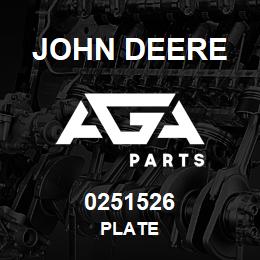 0251526 John Deere PLATE | AGA Parts