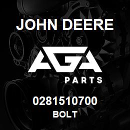 0281510700 John Deere BOLT | AGA Parts