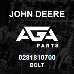 0281810700 John Deere BOLT | AGA Parts
