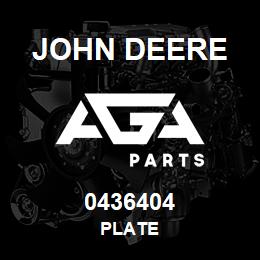 0436404 John Deere PLATE | AGA Parts