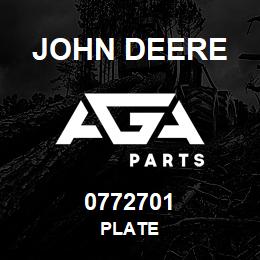 0772701 John Deere PLATE | AGA Parts