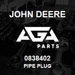 0838402 John Deere PIPE PLUG | AGA Parts