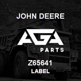 Z65641 John Deere LABEL | AGA Parts