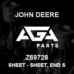 Z69728 John Deere Sheet - SHEET, END SEAL NARROW | AGA Parts