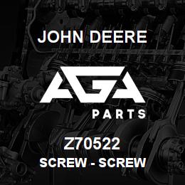 Z70522 John Deere Screw - SCREW | AGA Parts