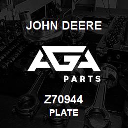 Z70944 John Deere PLATE | AGA Parts