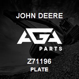 Z71196 John Deere PLATE | AGA Parts