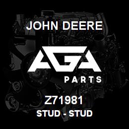 Z71981 John Deere Stud - STUD | AGA Parts