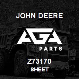 Z73170 John Deere SHEET | AGA Parts