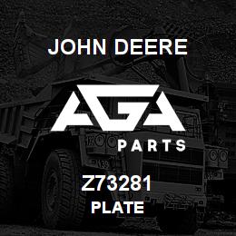 Z73281 John Deere PLATE | AGA Parts