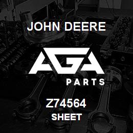 Z74564 John Deere SHEET | AGA Parts