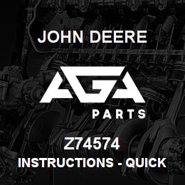 Z74574 John Deere Instructions - QUICK REF. CARD - FRANKREICH | AGA Parts