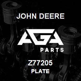 Z77205 John Deere PLATE | AGA Parts