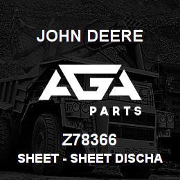 Z78366 John Deere Sheet - SHEET DISCHARGE BEATER RH | AGA Parts