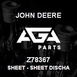 Z78367 John Deere Sheet - SHEET DISCHARGE BEATER LH | AGA Parts