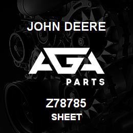Z78785 John Deere SHEET | AGA Parts