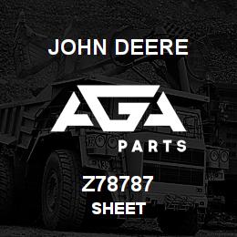 Z78787 John Deere SHEET | AGA Parts