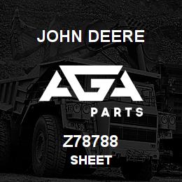 Z78788 John Deere SHEET | AGA Parts