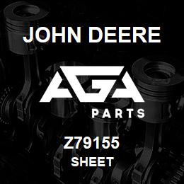 Z79155 John Deere SHEET | AGA Parts