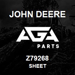 Z79268 John Deere SHEET | AGA Parts