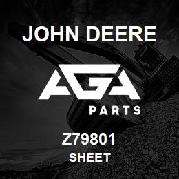 Z79801 John Deere SHEET | AGA Parts