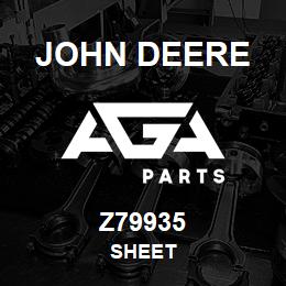 Z79935 John Deere SHEET | AGA Parts