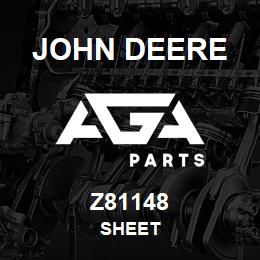 Z81148 John Deere SHEET | AGA Parts