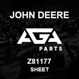 Z81177 John Deere SHEET | AGA Parts