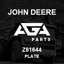 Z81644 John Deere PLATE | AGA Parts