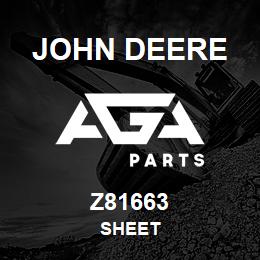 Z81663 John Deere SHEET | AGA Parts