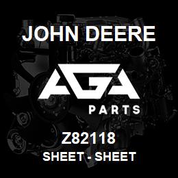 Z82118 John Deere Sheet - SHEET | AGA Parts