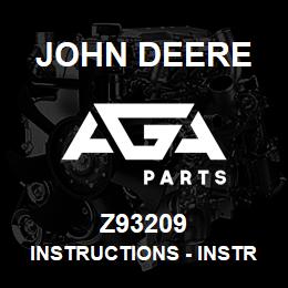 Z93209 John Deere Instructions - INSTRUCTIONS | AGA Parts