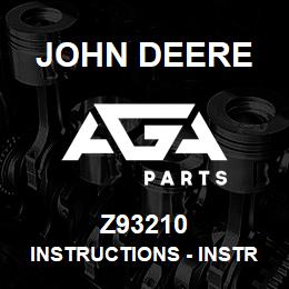 Z93210 John Deere Instructions - INSTRUCTIONS | AGA Parts