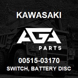 00515-03170 Kawasaki SWITCH, BATTERY DISC MAN 95ZV | AGA Parts