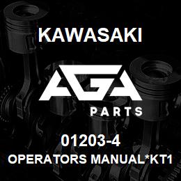 01203-4 Kawasaki OPERATORS MANUAL*KT1150 | AGA Parts