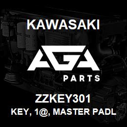 ZZKEY301 Kawasaki KEY, 1@, MASTER PADLOCK | AGA Parts