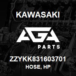 ZZYKK831603701 Kawasaki HOSE, HP | AGA Parts