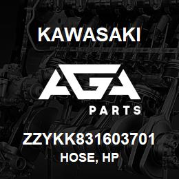 ZZYKK831603701 Kawasaki HOSE, HP | AGA Parts