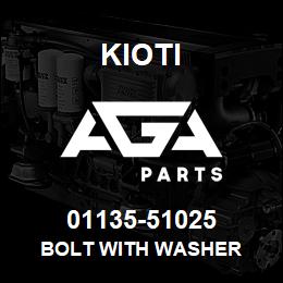 01135-51025 Kioti BOLT WITH WASHER | AGA Parts