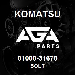 01000-31670 Komatsu BOLT | AGA Parts
