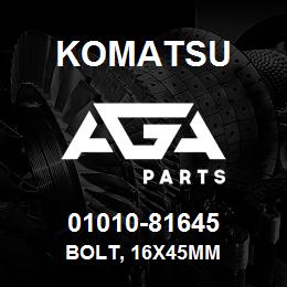 01010-81645 Komatsu BOLT, 16X45MM | AGA Parts