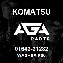 01643-31232 Komatsu WASHER P60 | AGA Parts